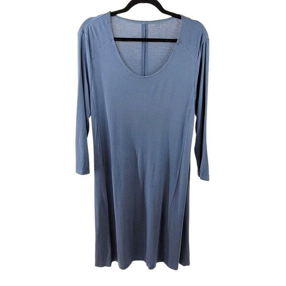 Garnet Hill Dresses & Skirts - Garnett Hill Dress 3/4 Sleeve Stretch Scoop Neck Jersey Oversize Relaxed Viscose